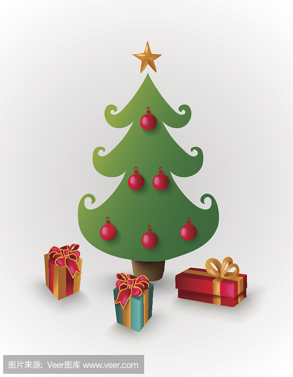 圣诞树和礼物盒
